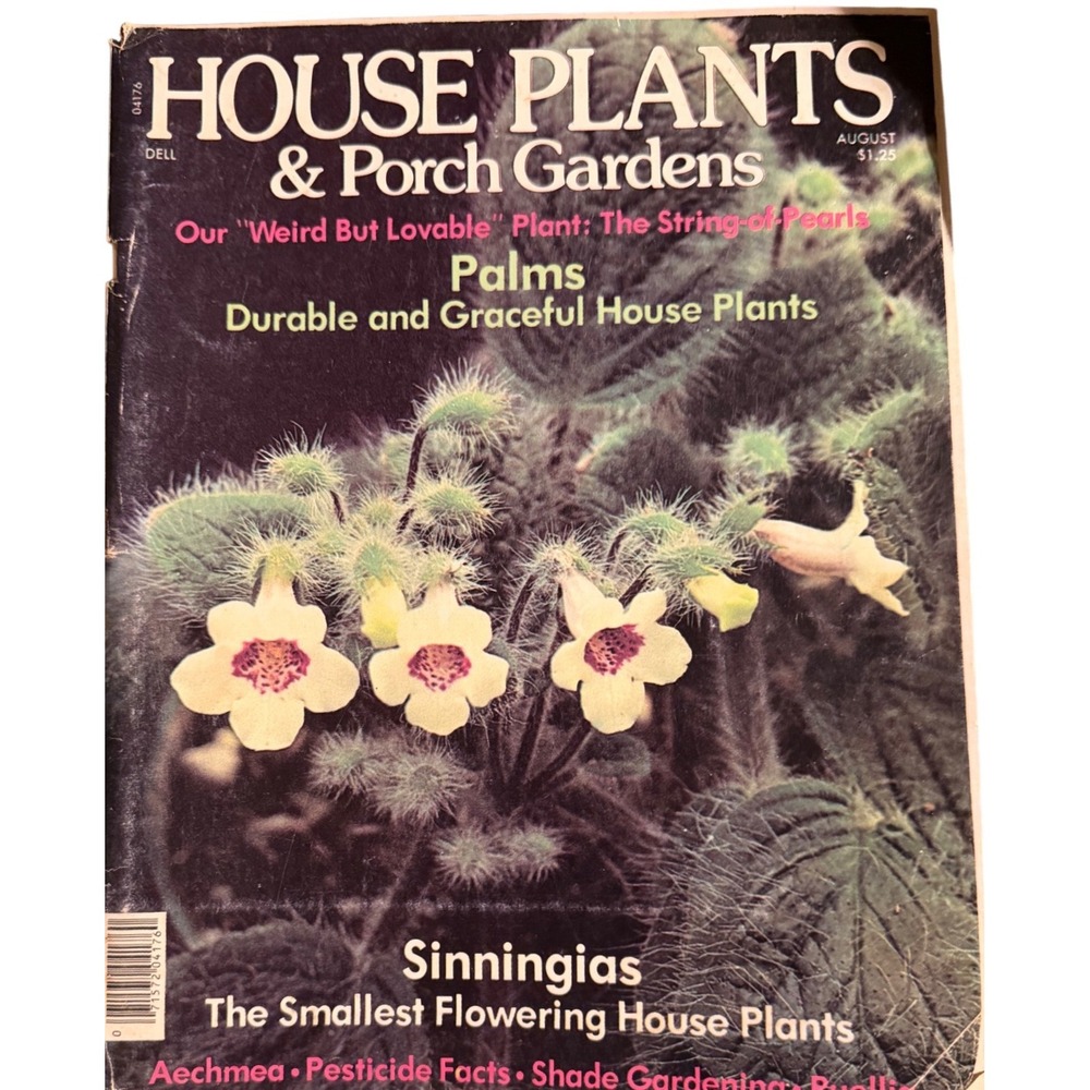 Vintage‎ House Plants & Porch Gardens Magazine August Dell Sinningias Palms